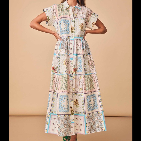 HUNTER BELL Dresses & Skirts - HUNTER BELL Multicolor floral Patchwork woman’s dress NEW size Large